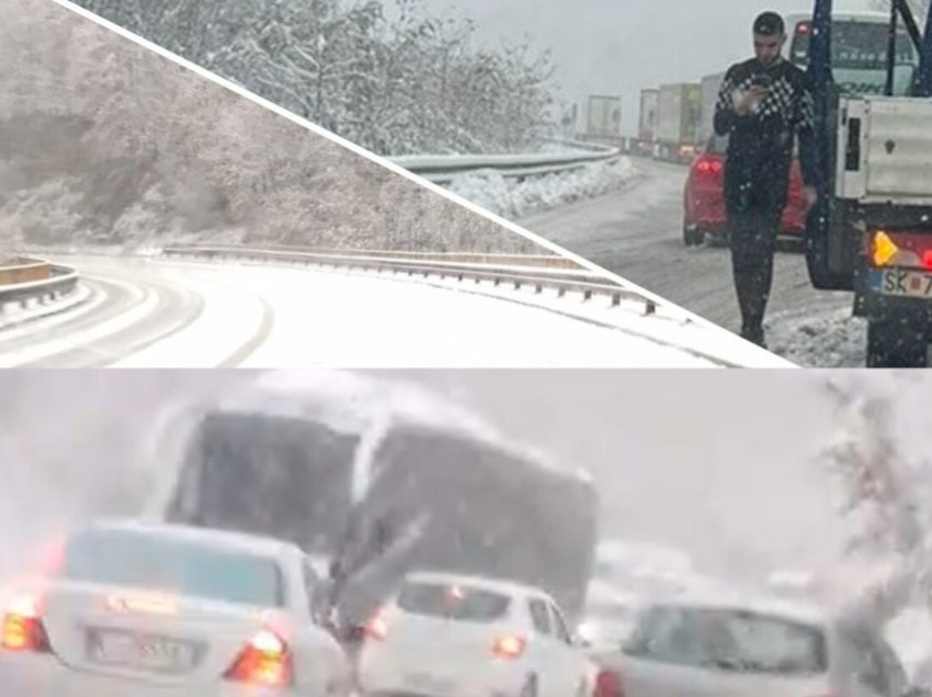 Kaos në Strazhë, reshjet e borës bllokojnë disa kamionë dhe makina