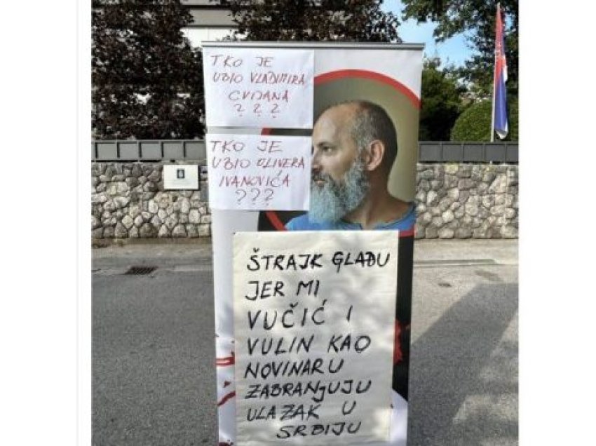 Gazetari kroat nis grevën para Ambasadës serbe në Zagreb: Kush e vrau Vladimir Cvijan dhe Oliver Ivanoviqin?