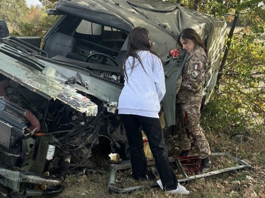 Aksident i rëndë në Leshan të Pejës, të përfshirë KFOR-i, helikopteri ulet për të marrë të lënduarit - Pamjet