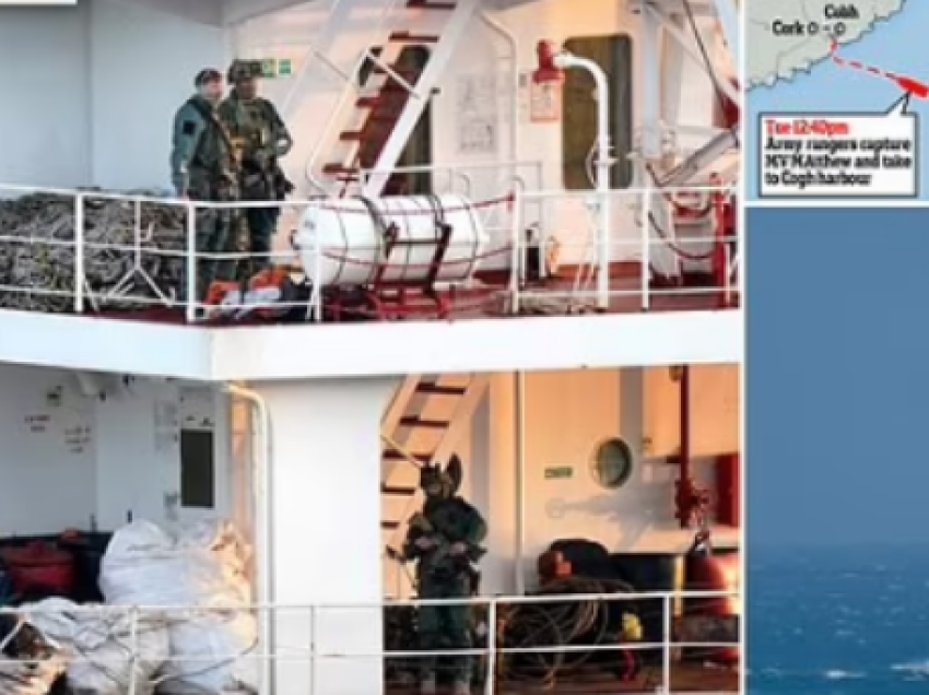 Marinsat irlandezë bastisin nga helikopteri çisternën e kartelit të drogave pas ndjekjes në Atlantik të ngarkesës $150mln