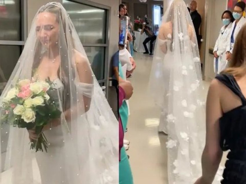 Videoja që përloti të gjithë/ Vajza u martua në spital që ta shihte i ati