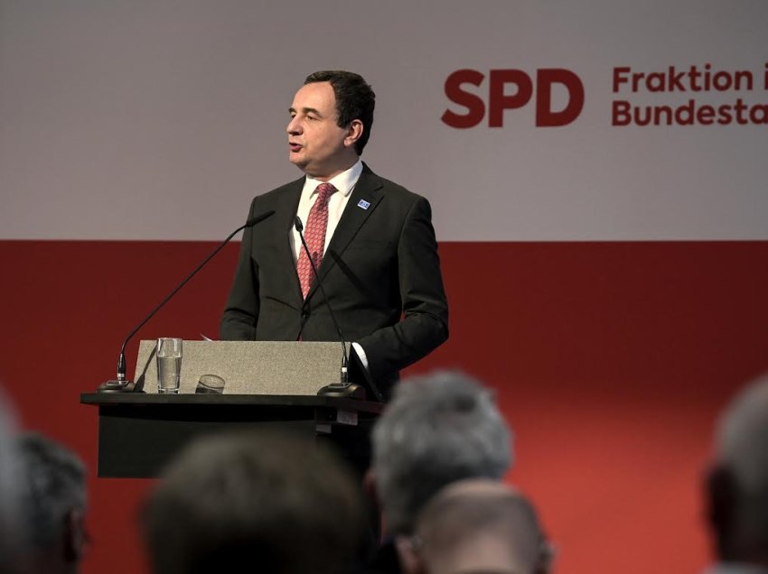 Kryeministri Kurti mori pjesë dhe mbajti fjalim në ngjarjen e organizuar nga SPD, për shënim të 75-vjetorit të themelimit të Këshillit të Evropës