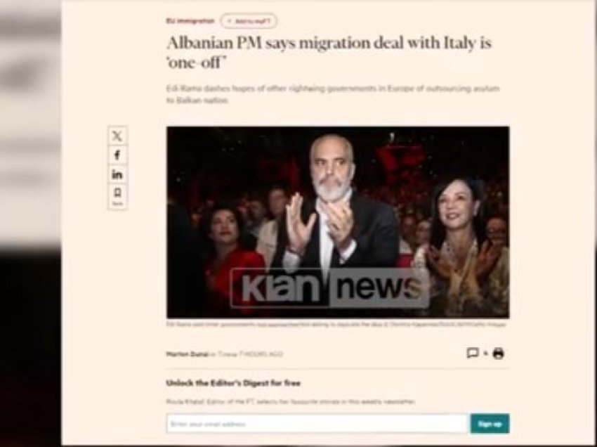  “Financial Times”: Rama refuzoi kërkesën e Boris Johnson për refugjatë