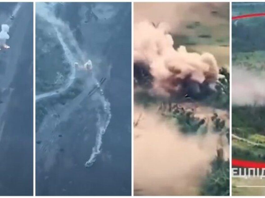 Dronët ukrainas shkatërrojnë një nga një tanket ruse në një pritë të organizuar